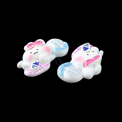 Opaque Cute Bunny Cabochons CRES-O006-14C-1