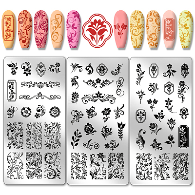Stainless Steel DIY Nail Art Templates MRMJ-WH0092-045-1