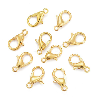 Golden Tone Zinc Alloy Lobster Claw Clasps X-E102-NFG-1