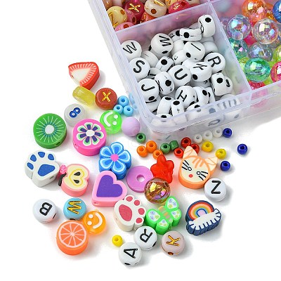 DIY Polymer Clay & Glass Seed & Acrylic Beads Making Finding Kits DIY-FS0006-38-1