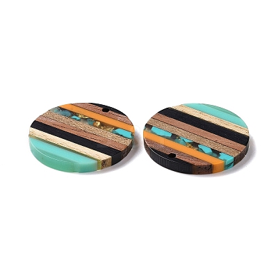 Transparent Resin & Walnut Wood Pendants RESI-TAC0017-68A-01-1