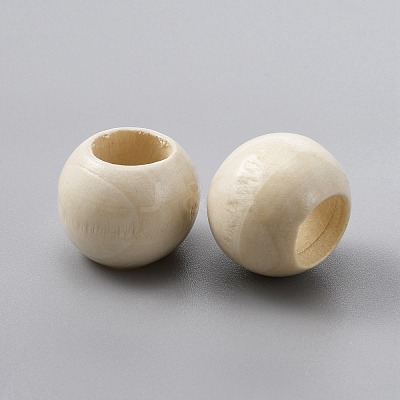 Undyed Oil Coated Wooden Beads WOOD-TAC0014-09-1