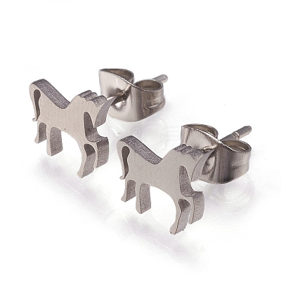 Tarnish Resistant 304 Stainless Steel Stud Earrings X-EJEW-N045-06P-1
