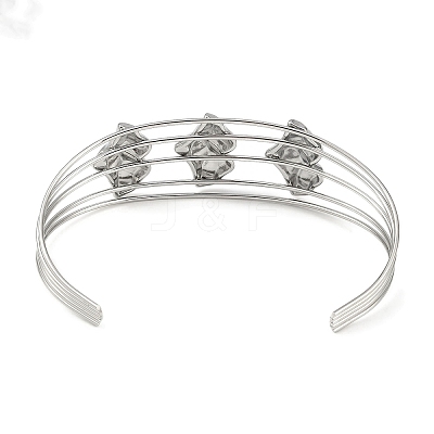 Non-Tarnish 304 Stainless Steel Hollow Open Cuff Bangles BJEW-Q348-03P-01-1
