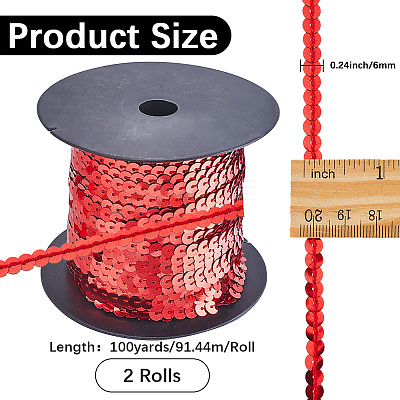 2Rolls Plastic Paillette Beads FIND-CY0001-13C-1