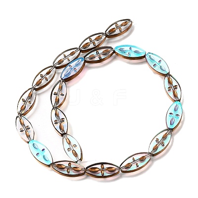 Electroplated Transparent Glass Beads Strands GL-CBA98F0-08B-1