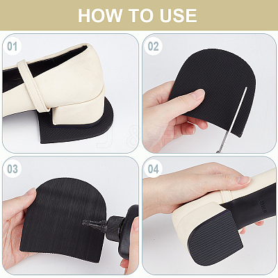 2 Pairs 2 Colors Anti Skid Rubber Shoes Bottom DIY-CN0003-81-1