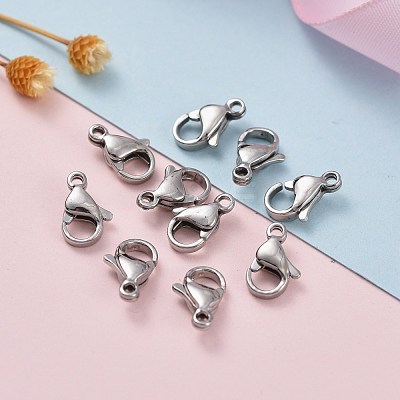Tarnish Resistant 304 Stainless Steel Lobster Claw Clasps X-STAS-AB11-1