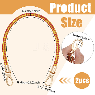 Two Tone Braided Round PU Leather Bag Straps DIY-WH0816-091B-KCG-1