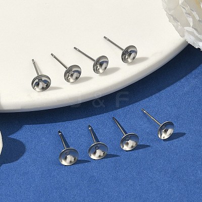 Tarnish Resistant 304 Stainless Steel Post Stud Earring Findings STAS-R063-50-1