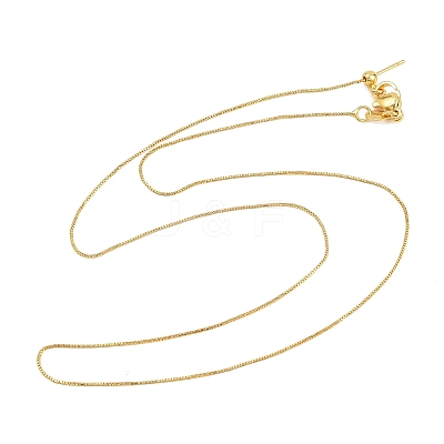 0.8MM Brass Box Chain Adjustable Slider Necklaces KK-H533-09B-G-1