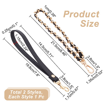 2Pcs 2 Style Wristlet Bag Straps DIY-WR0003-05-1
