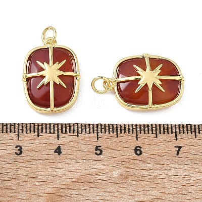 Brass & Natural Carnelian Pendants GG-CBAD360-19G-02-1