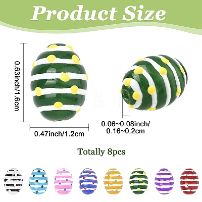 8Pcs 8 Colors Glass Imitation Jade Beads GLAA-YW0005-72-1