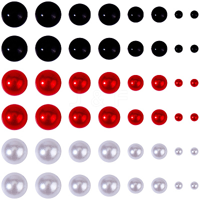 1 Box Half Round Resin & ABS Imitation Pearl Cabochons DIY-CP0012-96A-1