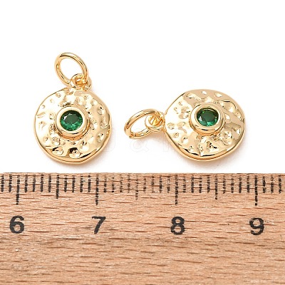 Brass Micro Pave Cubic Zirconia Charms CU-K002-41G-C-1