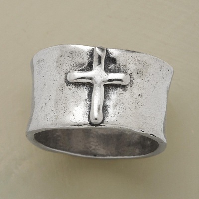 Cross Pattern Alloy Finger Rings FS-WG6D053-03-1