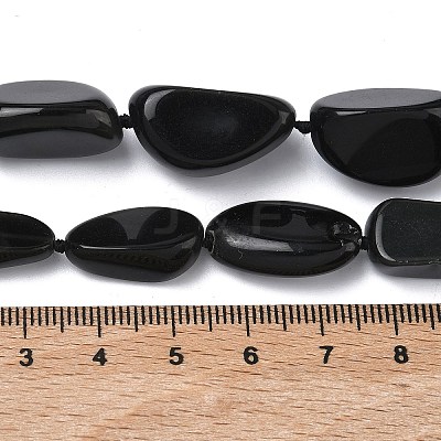 Natural Black Stone Beads Strands G-L650-D01-01-1