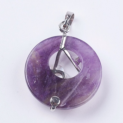 Natural Amethyst Pendants X-G-F546-A03-1