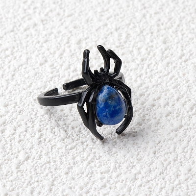 Natural Lapis Lazuli Spider Open Cuff Rings PW-WGC70E9-10-1