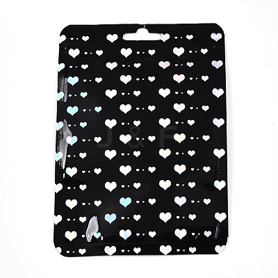 Rectangle Glitter Holographic Plastic Yin-yang Zip Top Gift Bags OPP-E004-01B-C01-1