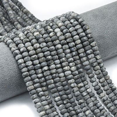 Natural Larvikite Beads Strands G-P575-A38-6x4mm-1