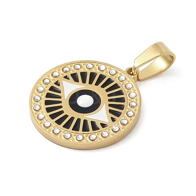 Ion Plating(IP) 304 Stainless Steel Enamel Rhinestone Pendants STAS-Q325-03A-G-1