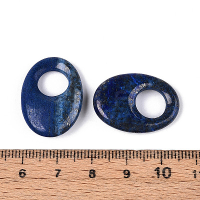 Natural Lapis Lazuli Large Hole Pendants G-N348-06A-01-1