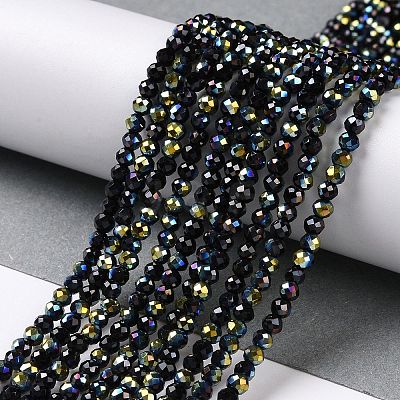 Electroplate Glass Beads Strands GLAA-H021-01B-HP03-1