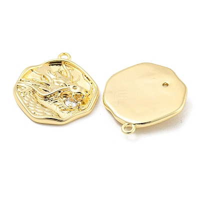 Brass Micro Pave Cubic Zirconia Pendants KK-P258-19G-01-1