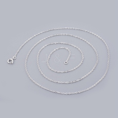 Silver Color Plated Brass Necklaces X-NJEW-SW028-28inch-S-1