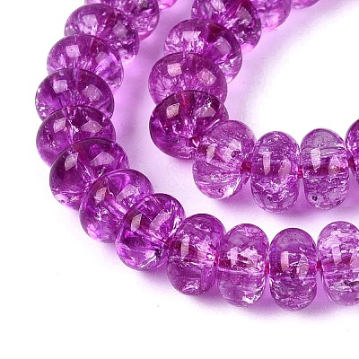 Crackle Transparent Glass Beads Strands GLAA-N074-02A-07-1
