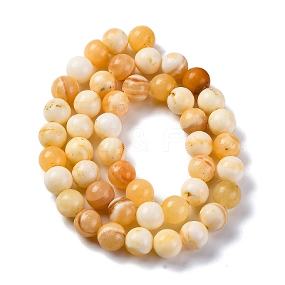 Natural Yellow Jade Beads Strands G-F591-17-8MM-1