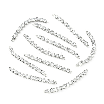 SHEGRACE Brass Pave Clear Cubic Zirconia Connector Charms XGRQ3P326-640P-1