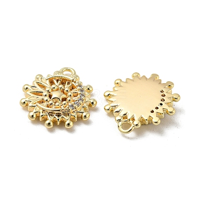 Brass Micro Pave Clear Cubic Zirconia Charms KK-H460-28G-1
