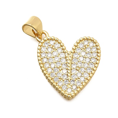 Brass Micro Pave Cubic Zirconia Pendants KK-C087-19G-1