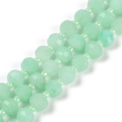 Natural Dyed White Jade Beads Strands G-H057-A22-11-1
