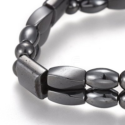 Magnetic Synthetic Hematite Stretch Bracelets BJEW-O179-05-1