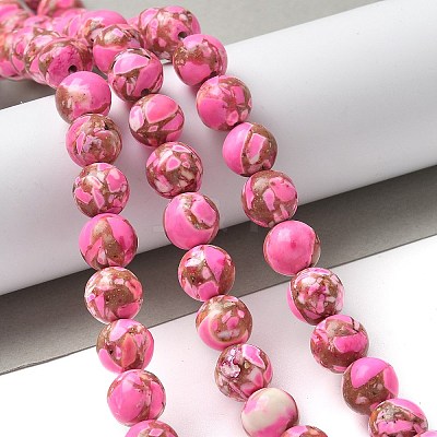 Dyed Synthetic Imperial Jasper Beads Strands G-C168-02G-1