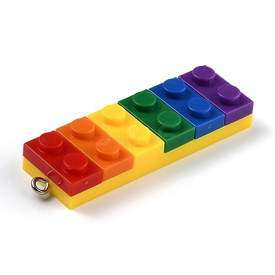 Rainbow Opaque Acrylic Pendants X-MACR-B0001-03B-1
