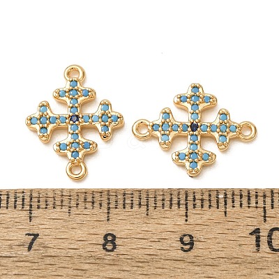 Brass Micro Pave Synthetic Turquoise Connector Charms GG-CBAE681-21G-1