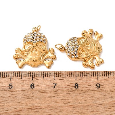 304 Stainless Steel Rhinestone Pendants RB-CBA9088-04G-B-1
