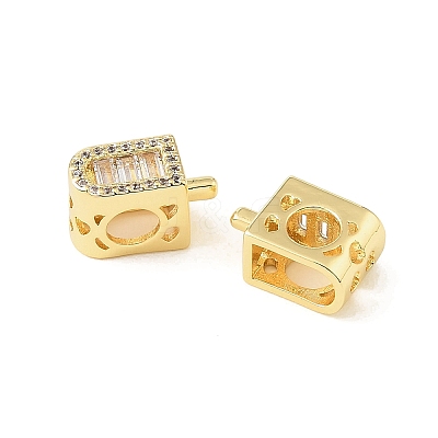 Brass Micro Pave Clear Cubic Zirconia European Beads CU-CBA9CBD-08G-1