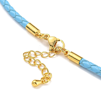 Leather Braided Cord Link Bracelets MAK-K022-01G-01-1