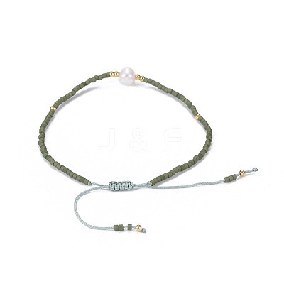 Adjustable Nylon Cord Braided Bead Bracelets X-BJEW-P256-B26-1