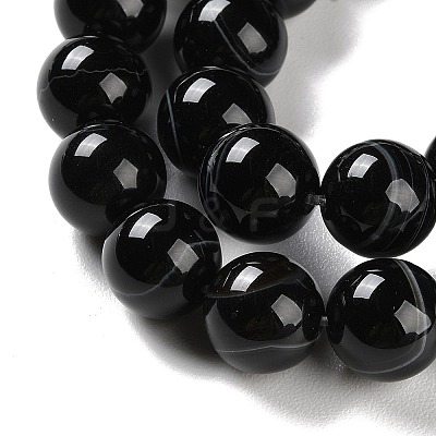 Natural Striped Agate/Banded Agate Beads Strands G-Z060-A01-C08-1