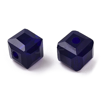 Opaque Color Faceted Glass Beads GLAA-E047-02B-1