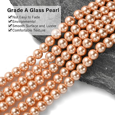 Eco-Friendly Dyed Glass Pearl Round Beads Strands HY-A002-6mm-RB057-1