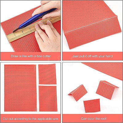 8 Sheets 2 Style Plastic Roof Tiles DIY-BC0005-24B-1