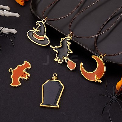 9Pcs 9 Style Zinc Alloy Open Back Bezel Pendants FIND-SZ0001-43-1